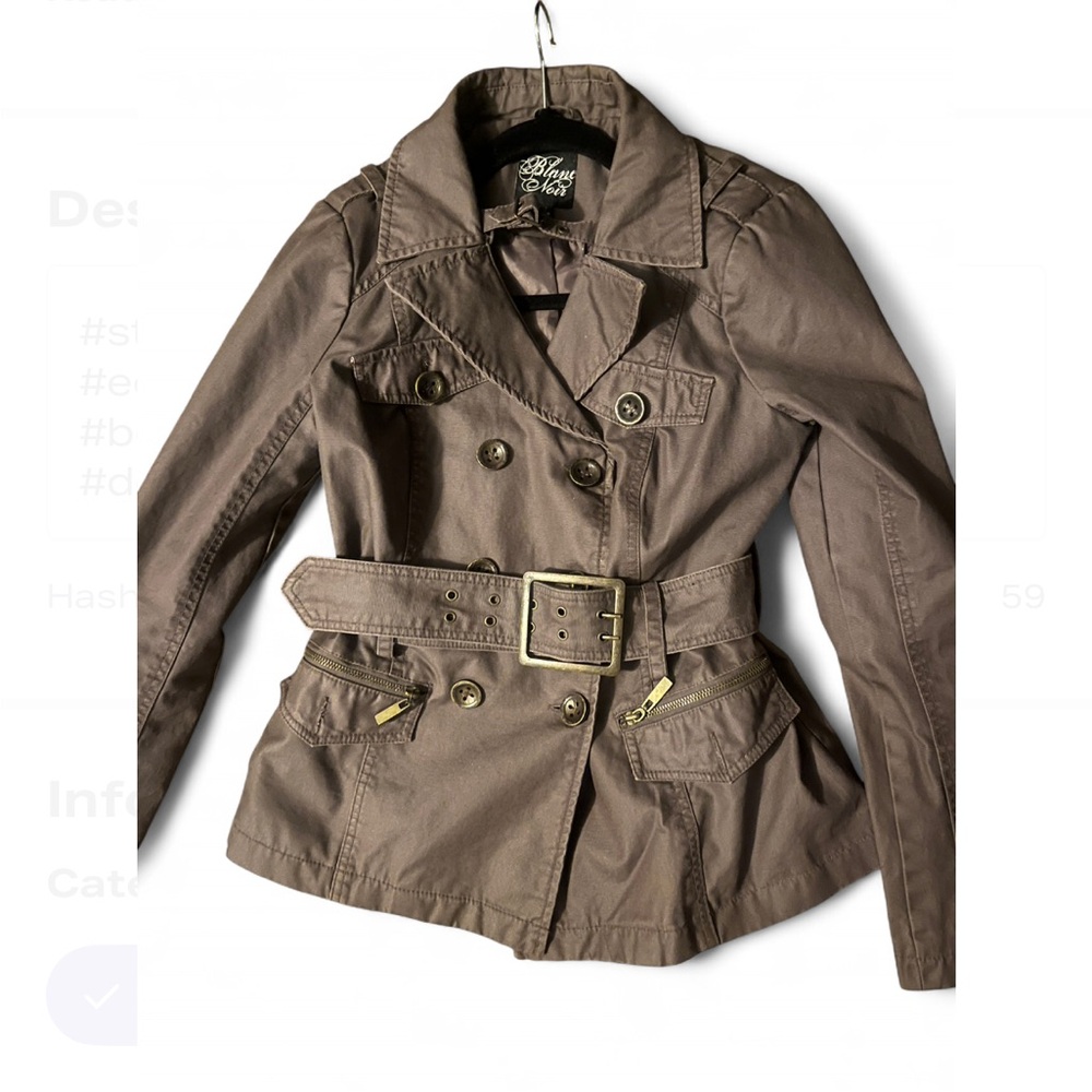 Vintage Blanc Noir Double-Breasted Belted Jacket